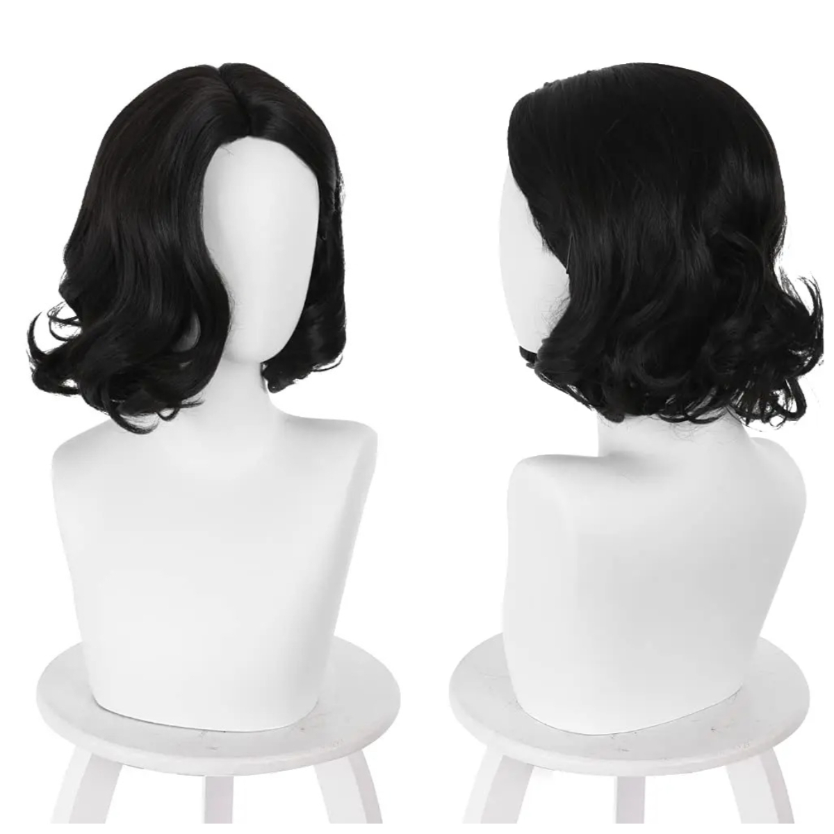 Synthetic Braided Wigs For Black Women - Czarna Krótka Falowana Peruka Bob z